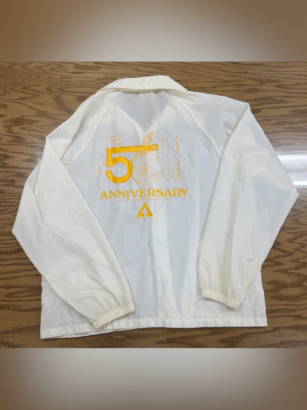 Vintage 80s Auburn Sportswear Jacket Plymouth Pulp & Paper NC 50th USA L 21x26